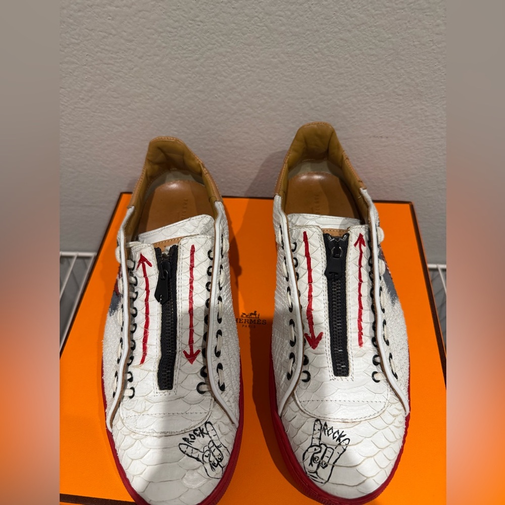 Fabrice Tardiue Python Rolling Stones tribute sneakers. Size 42. Used